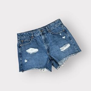 155 Garage Denim NEW 9/29 Mom HighRise Jean Shorts Distressed 5-Pockets Auction